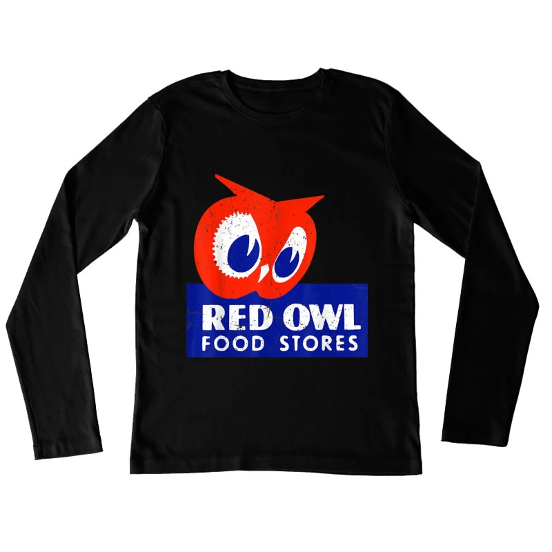 Vintage Red Owl Food Stores Logo Design Female Long Sleeve T-Shirt