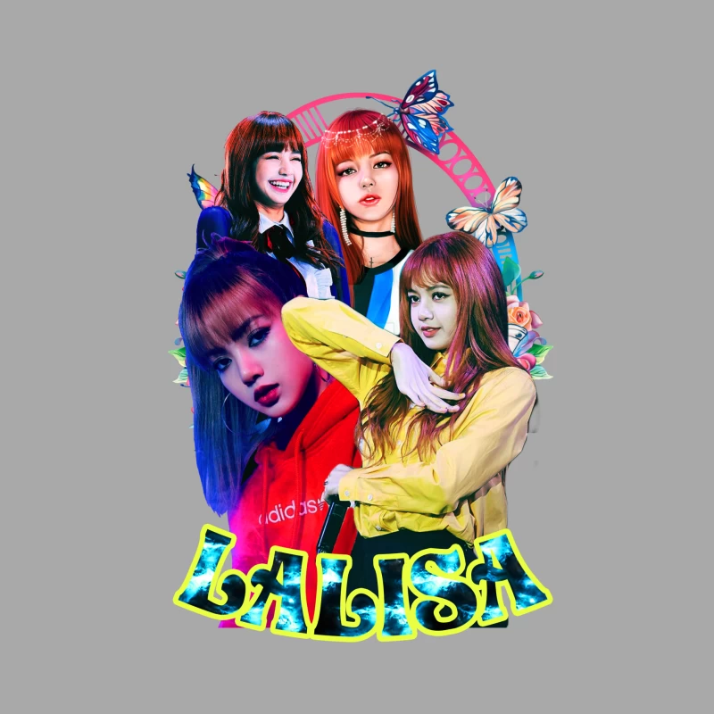 Collage of a K-Pop Female Artist Female Pullover Hoodie