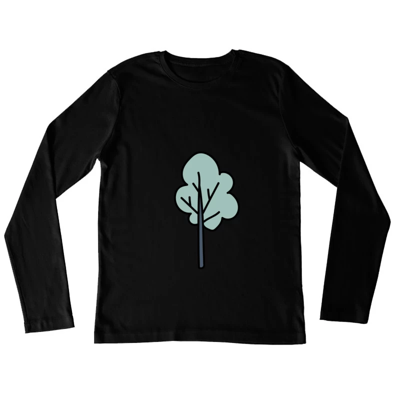 Arbre stylisé avec tronc noir Femme Manches Longues T-Shirt