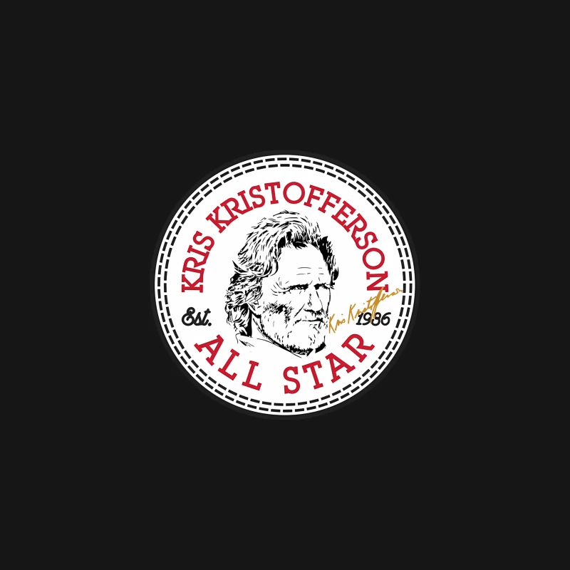 Kris Kristofferson All Star Circular Logo Design Desk Mat