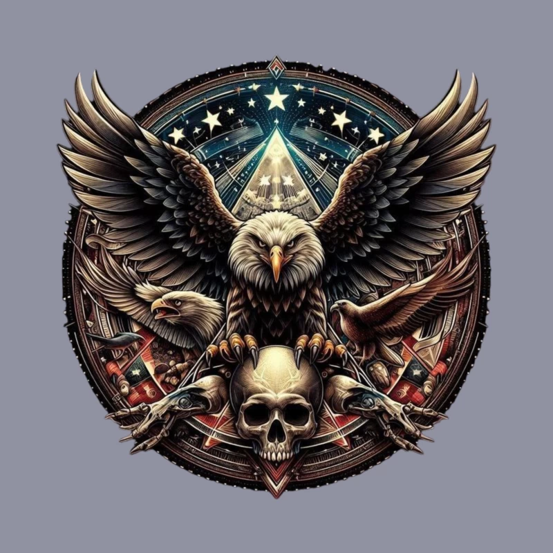 Eagle and Skull Symbolism in Fantasy Art Throw Pillow