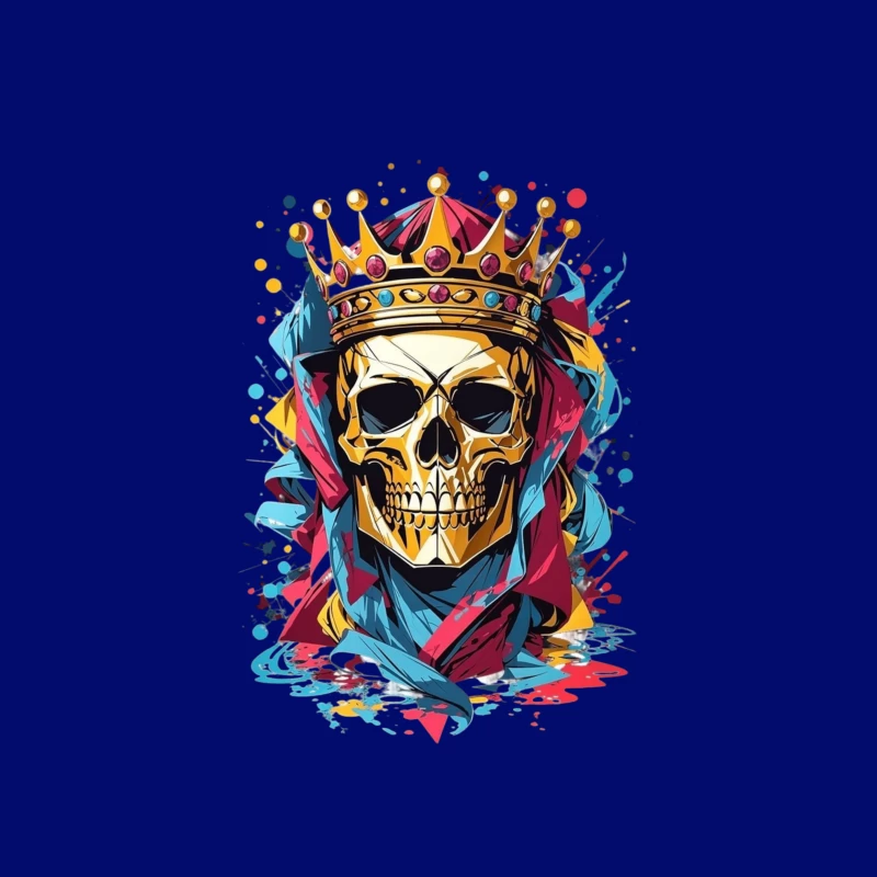 Artistic Skull with Crown Tapestry
