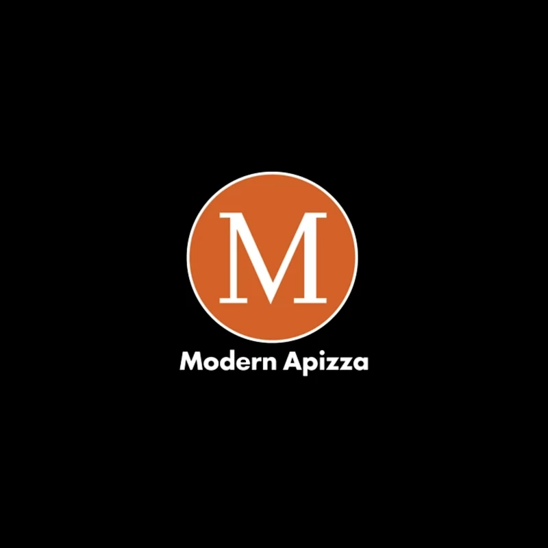 Modern Minimalist Orange Circle M Logo for Apizza Restaurant iPhone Case