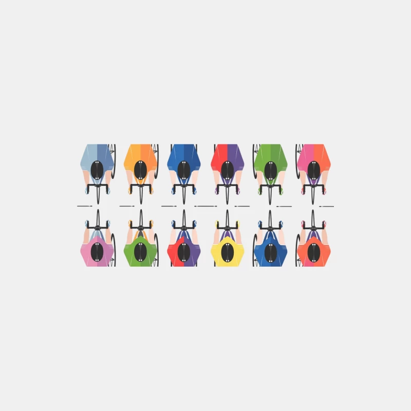 Colorful Geometric Pattern of Bicycles from Above Male Tank Top
