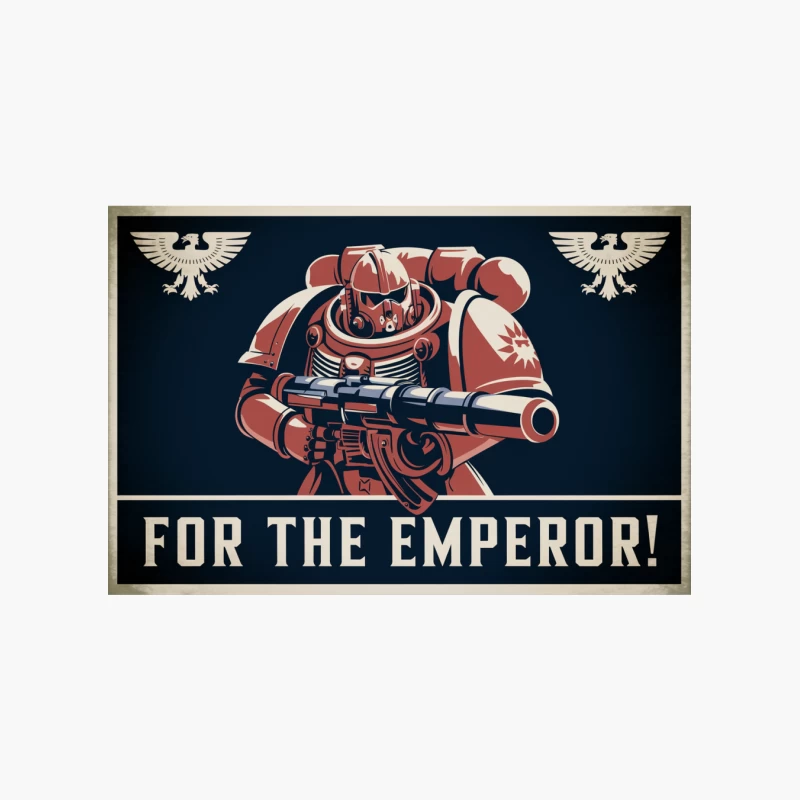 Warhammer 40k Space Marine Propaganda Poster: For the Emperor! Cotton Tote Bag