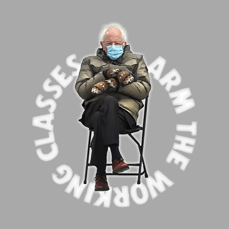 Arm The Working Classes  Bernie Meme Design Male Pullover Hoodie