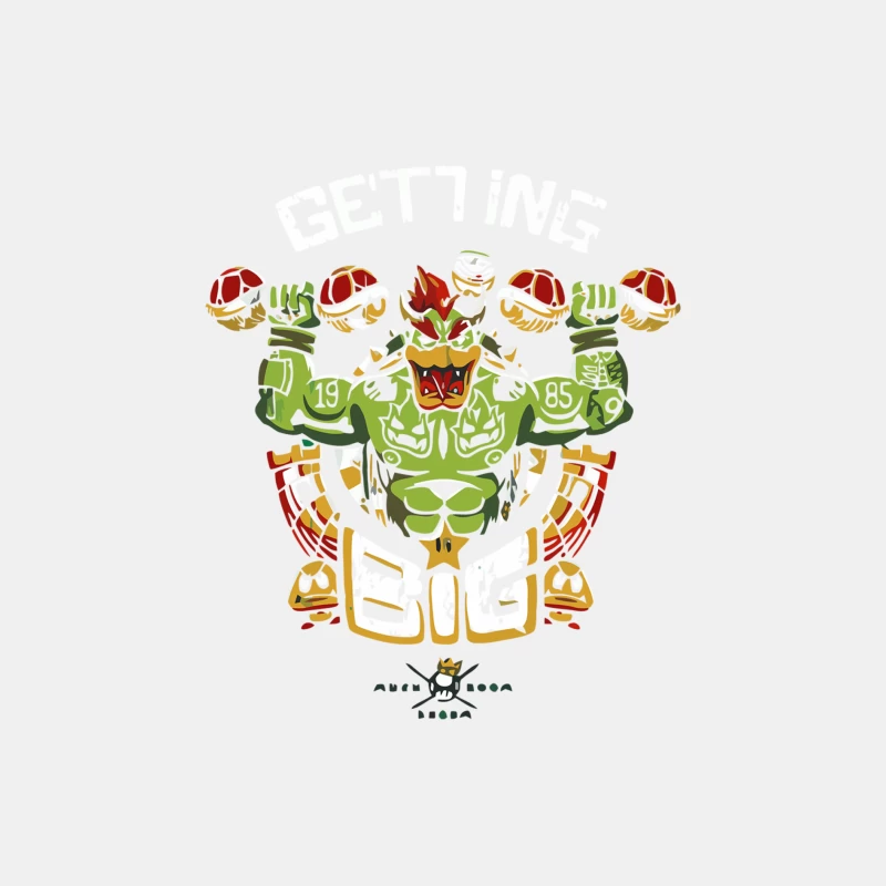 Stylized Tribal Bowser: Nintendo's Iconic Mario Villain Reimagined Male Tank Top