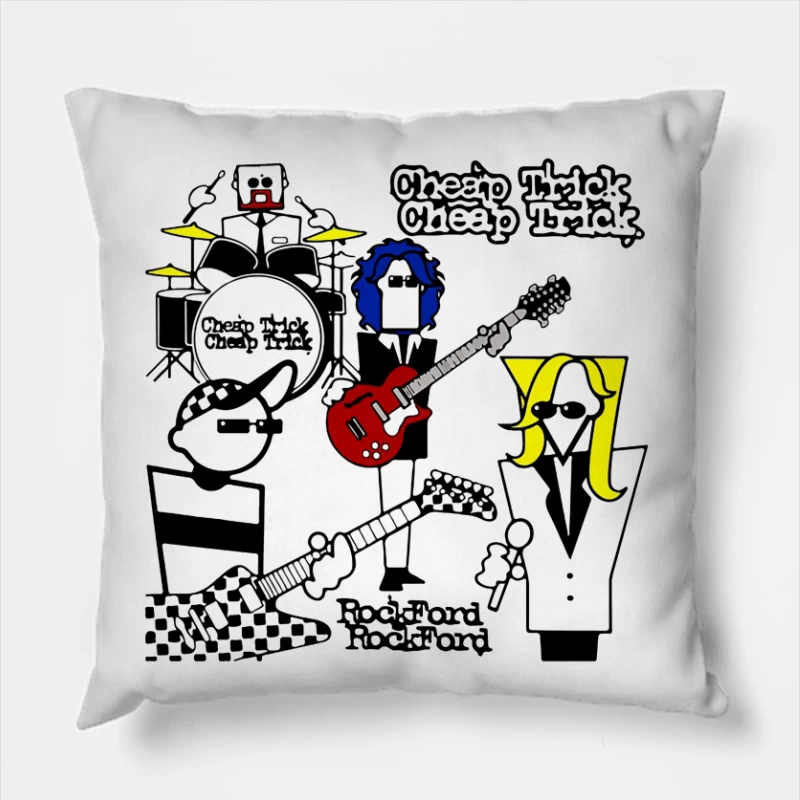 Cheap Trick Rockford Throw Pillow