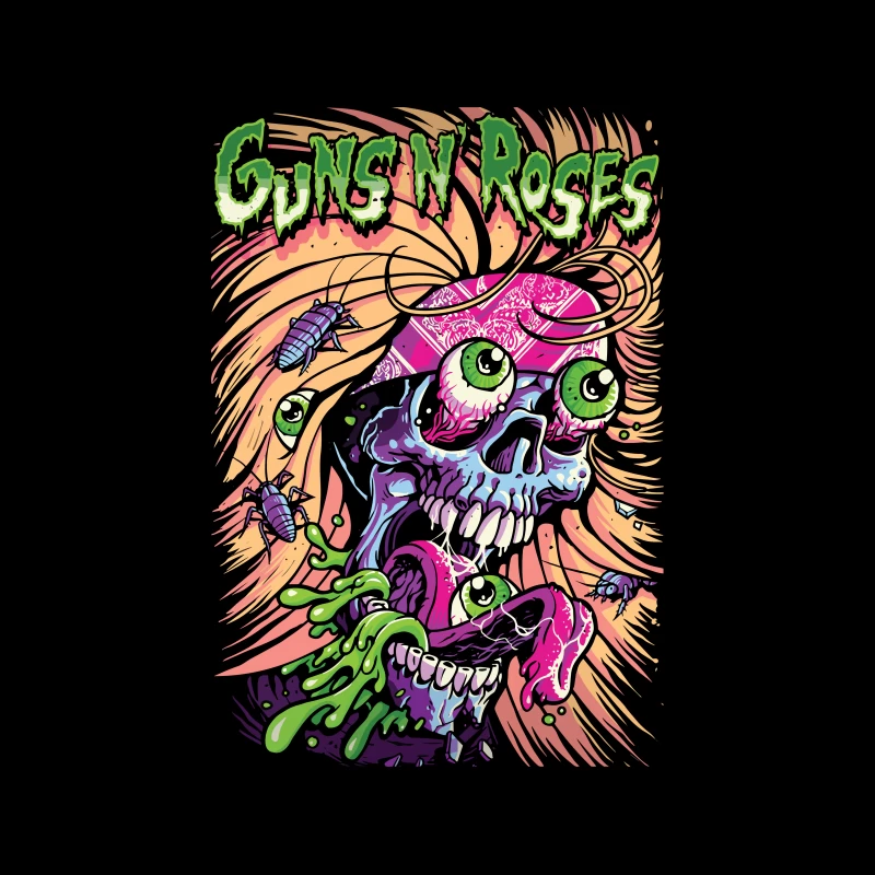 Guns N' Roses Skull Graphic Art Tapestry