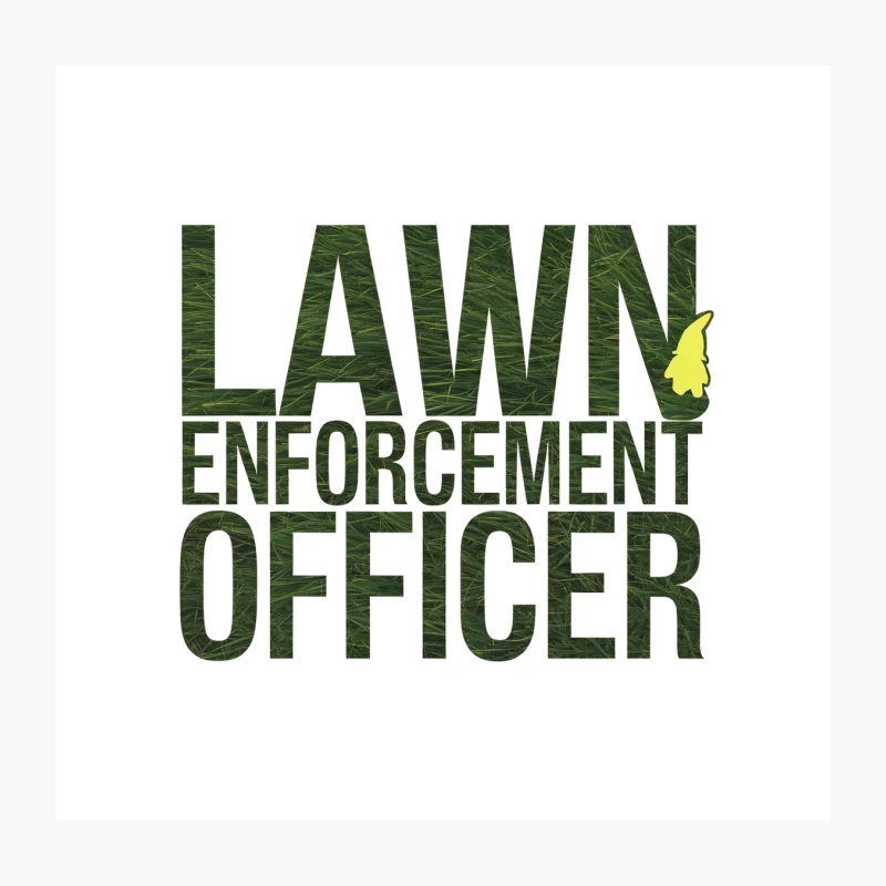 Playful Lawn Enforcement Officer Design with Grass Text and Garden Humor Throw Pillow