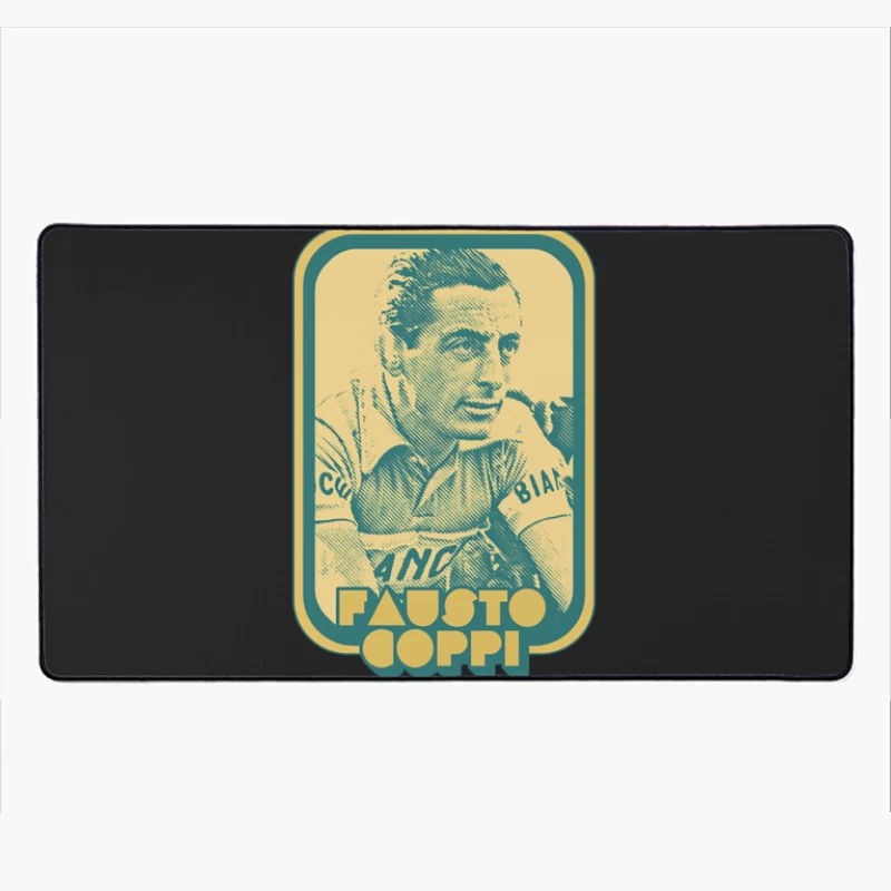 Fausto Coppi  Retro Cycling Fan Art Design Desk Mat
