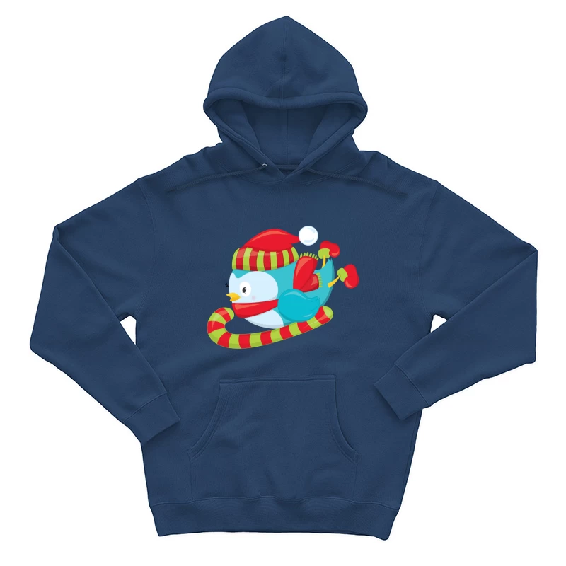 Oiseau mignon en hiver avec bonnet et écharpe Homme Sweat à capuche