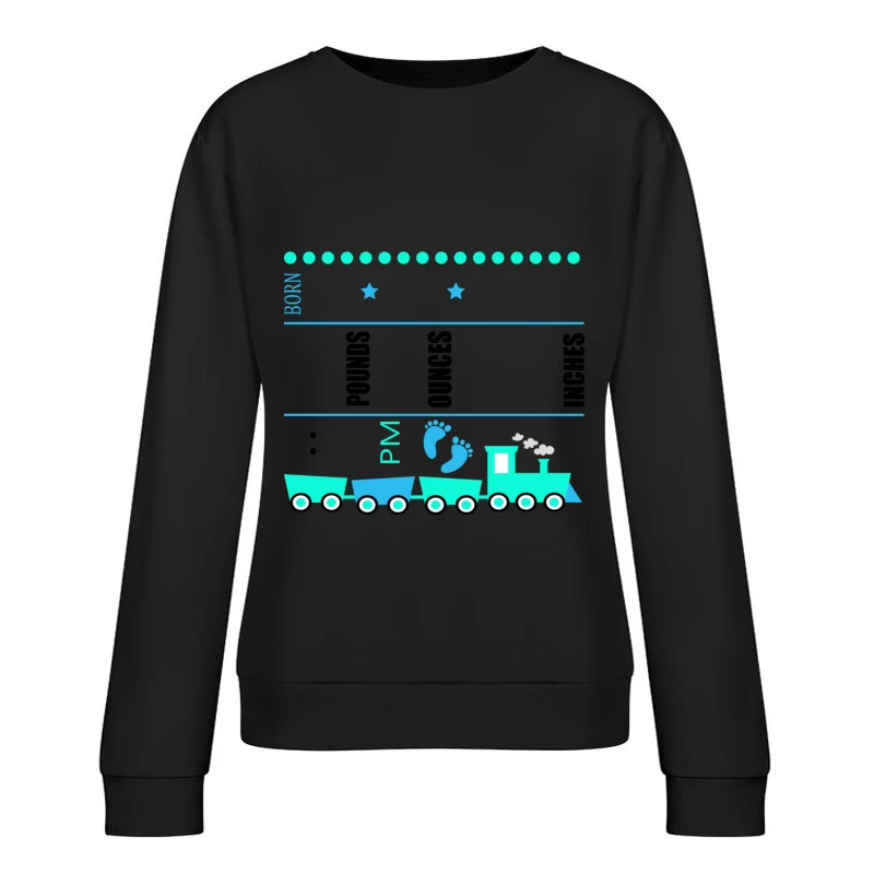 Motif de train et empreintes de pieds Femme Sweat-shirt à enfiler