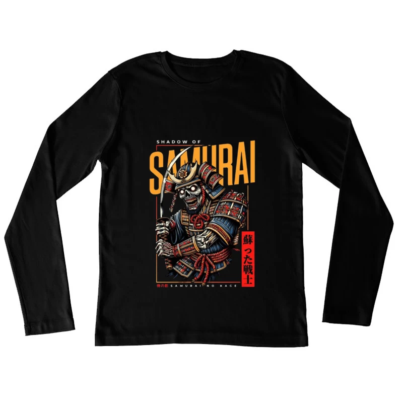 Undead Samurai Warrior in Traditional Armor - Japanese Digital Art Female Long Sleeve T-Shirt