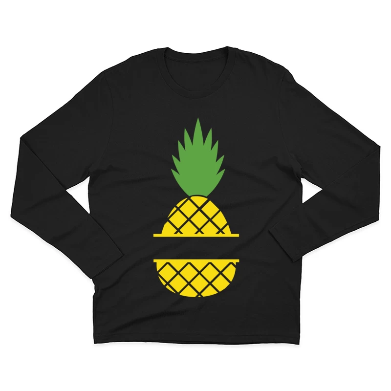 Logo et image d'ananas Homme Manches Longues T-Shirt