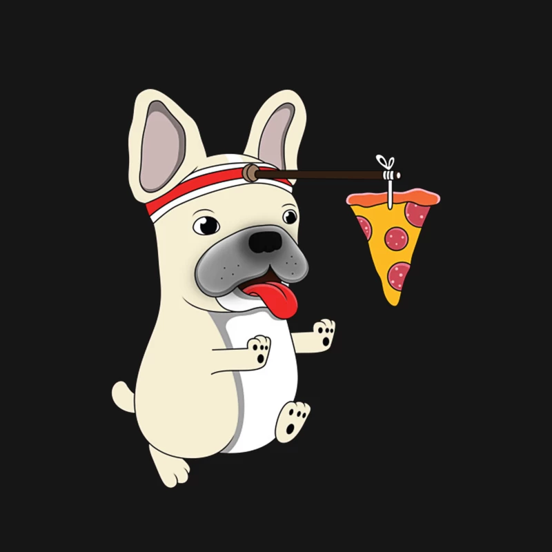 Chien mignon poursuivant une pizza Homme Manches Longues T-Shirt