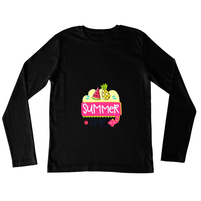 Illustration du Temps d'Été avec Fruits Femme Manches Longues T-Shirt
