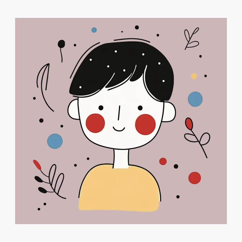 Whimsical Cartoon Illustration of a Cute Child Throw Pillow