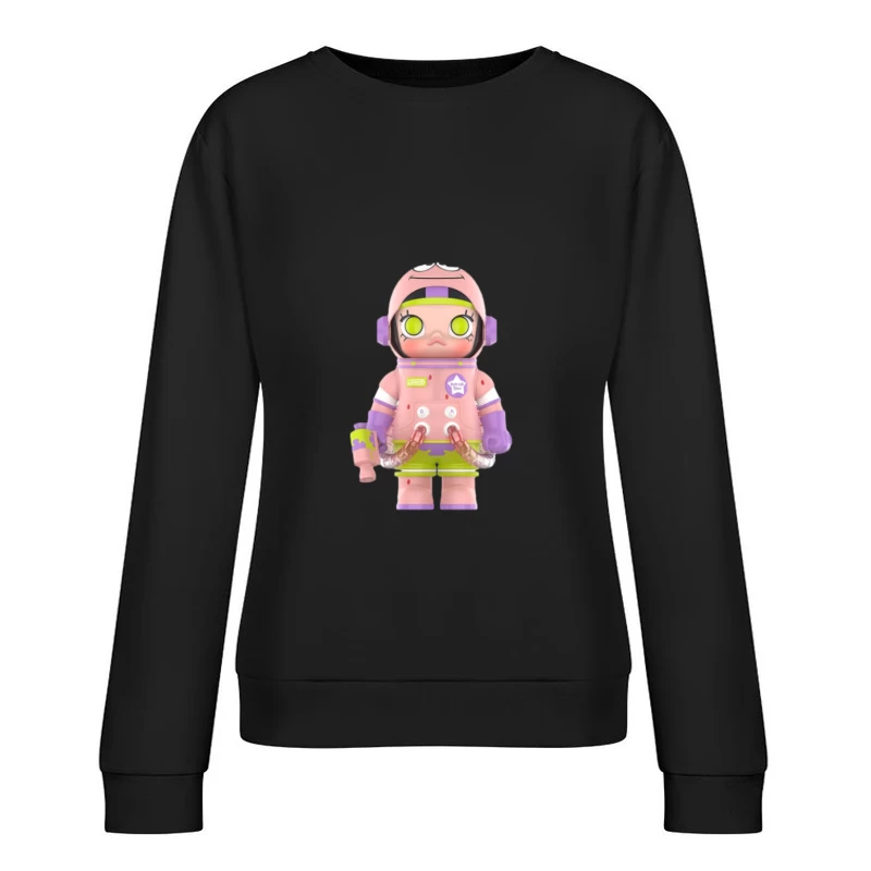 Roboterfigur im bunten Raumanzug Damen Pullover Sweatshirt