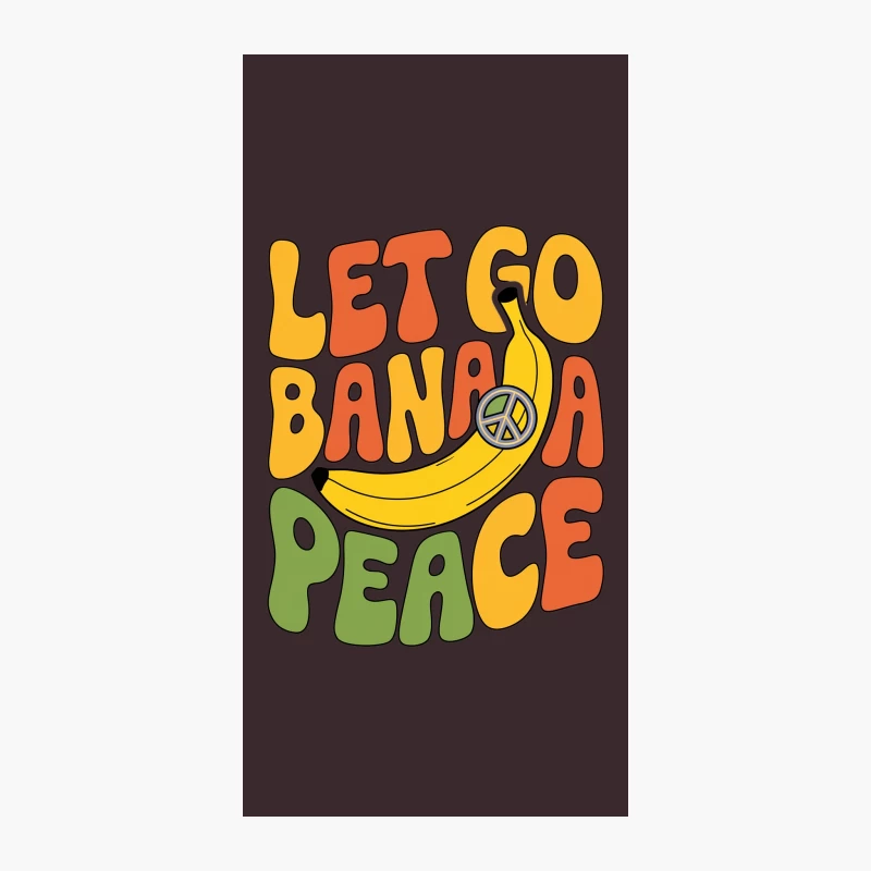 Groovy Banana Peace Slogan in Retro Typography iPhone Case