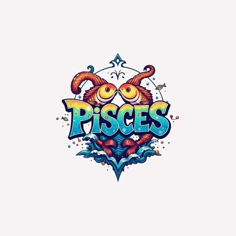 Pisces Zodiac Sign Illustration Male T-Shirt