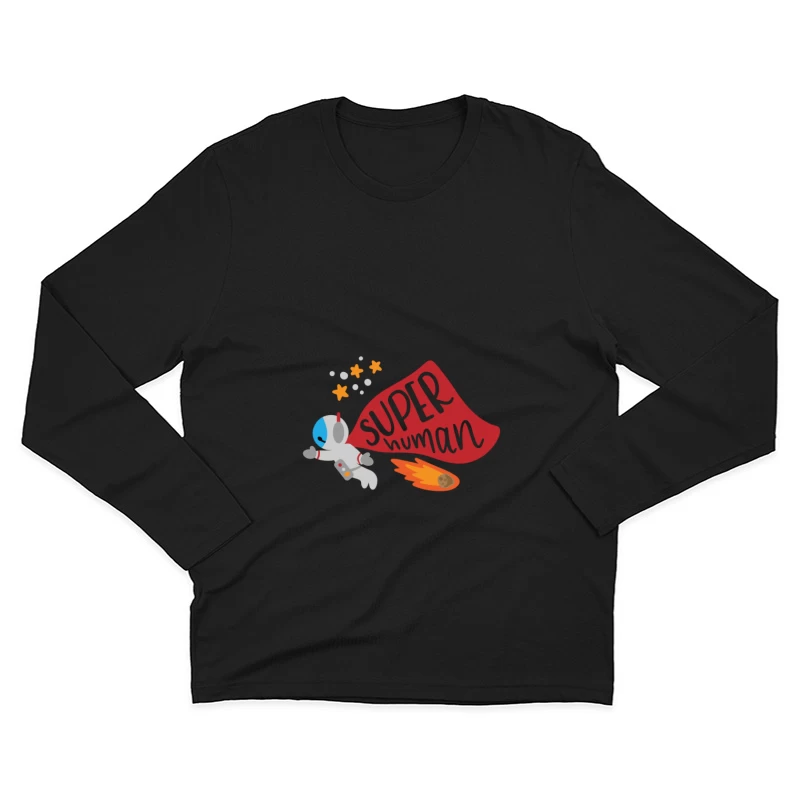 Astronaute Super Héros avec Comète Homme Manches Longues T-Shirt