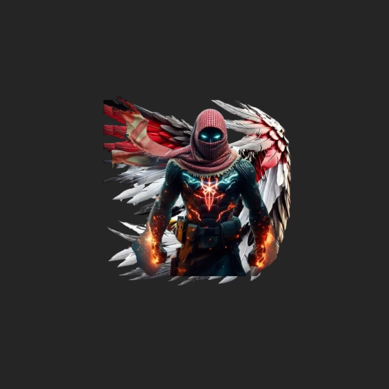 Superhero Character with Wings in Digital Art Male Pullover Sweatshirt