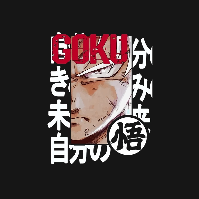Goku Anime-Design mit Schriftzeichen Herren T-Shirt