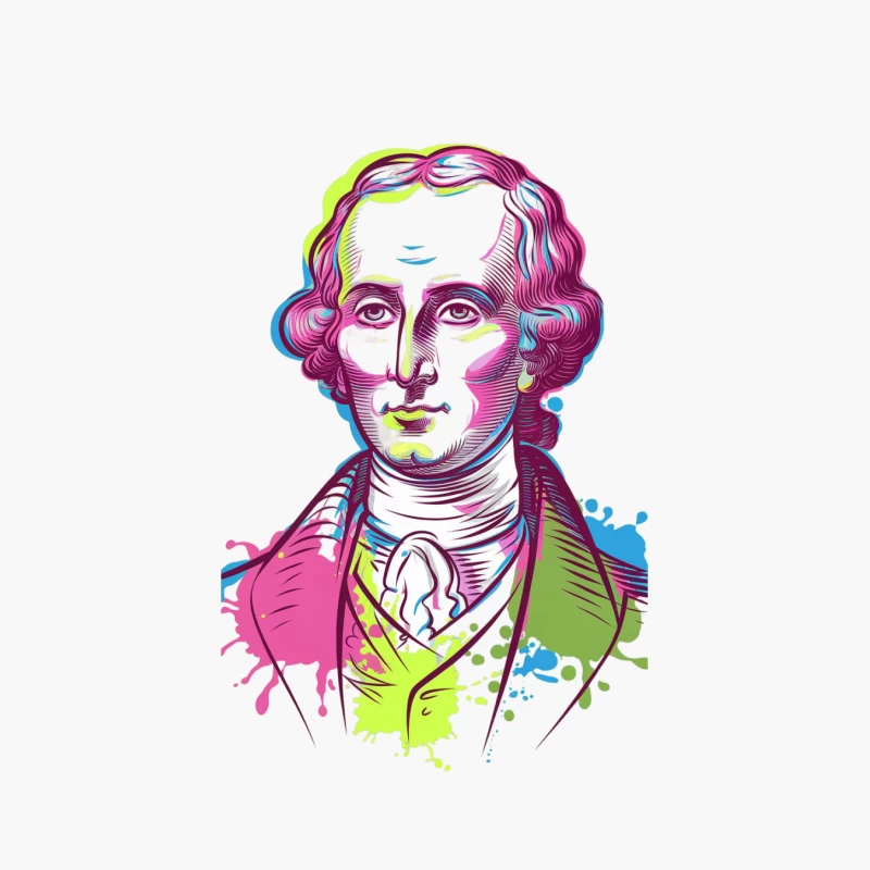 Vibrant Pop Art Portrait of Historical Figure Cotton Tote Bag