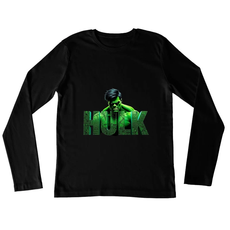 The Incredible Hulk Typographic Character Art Female Long Sleeve T-Shirt