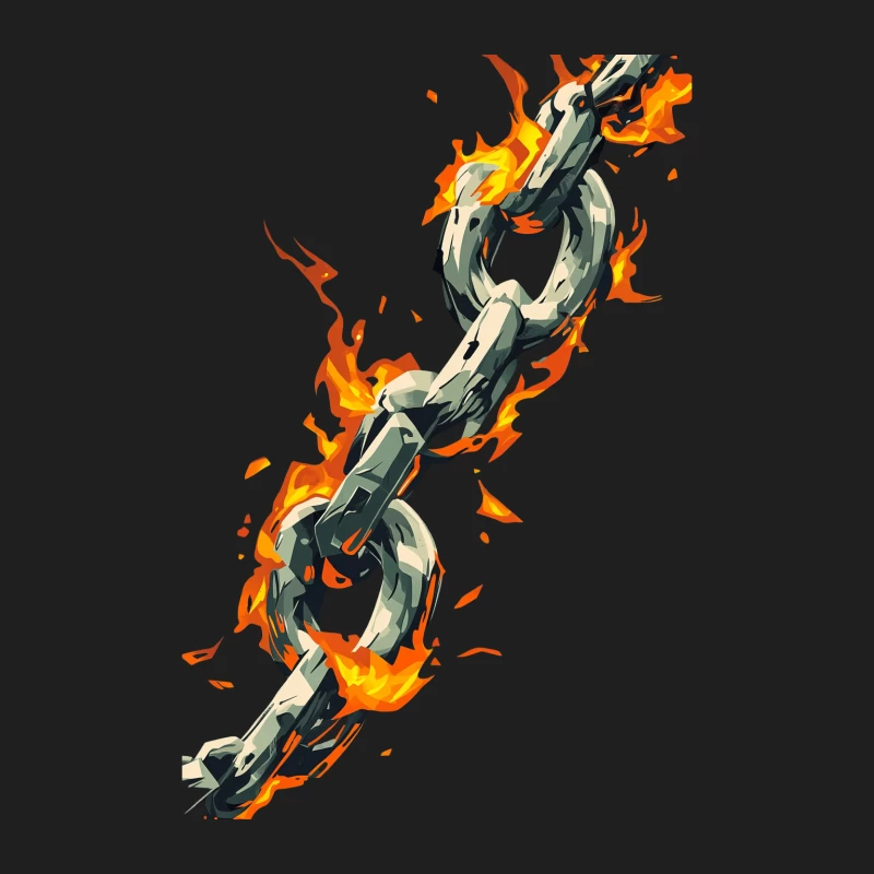 Fiery Metal Chain: Strength in Flames Male Tank Top