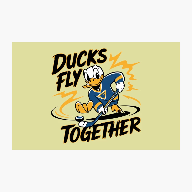 Animated Duck Hockey Mascot: Team Spirit Logo Travel Mug