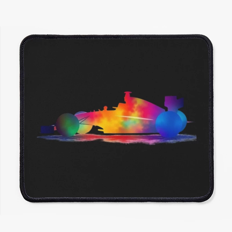 Colorful Abstract Race Car Silhouette Mouse Pad