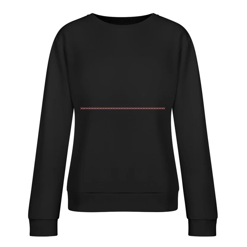 Rayures rouge et noir avec motifs symétriques Femme Sweat-shirt à enfiler