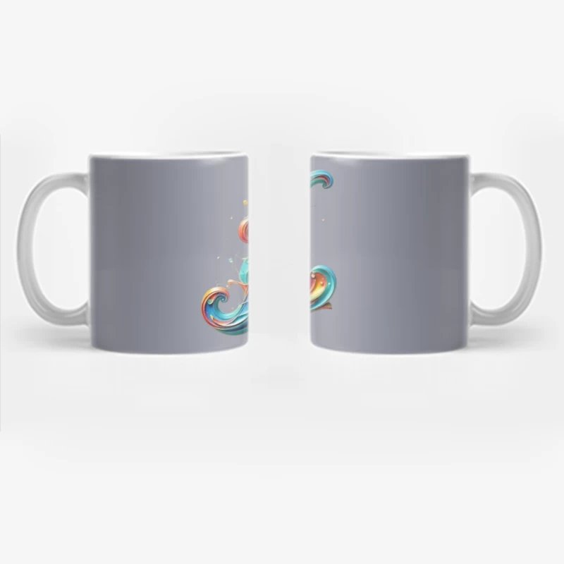 Ornate Quilling Typography: Colorful Letter L Design Coffee Mug