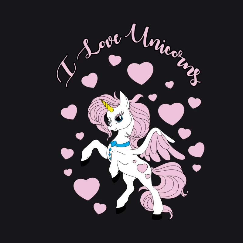 Niedliches Einhorn-Design mit Herzen Damen Pullover Hoodie