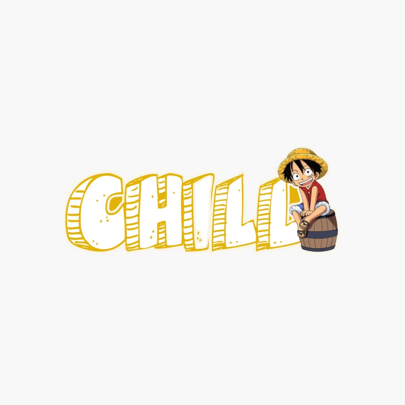 Chill Anime Illustration of Luffy from One Piece Cotton Tote Bag