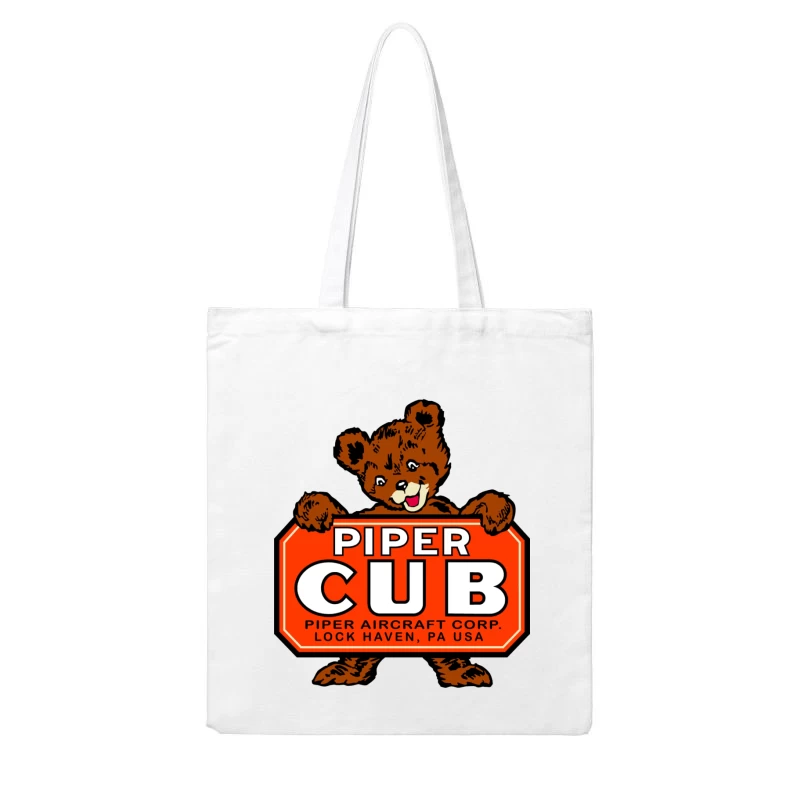 WWII Vintage Piper Cub Cotton Tote Bag