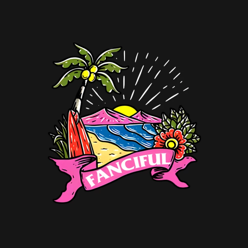 Fantasievolle Strandlandschaft Herren T-Shirt