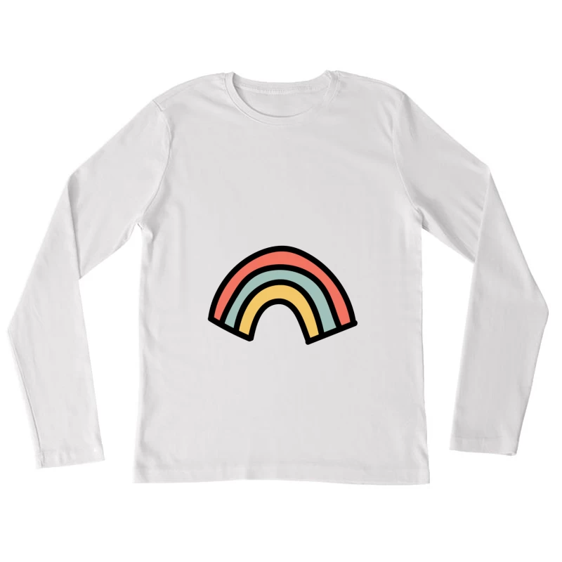 Arc-en-ciel pastel minimaliste Femme Manches Longues T-Shirt