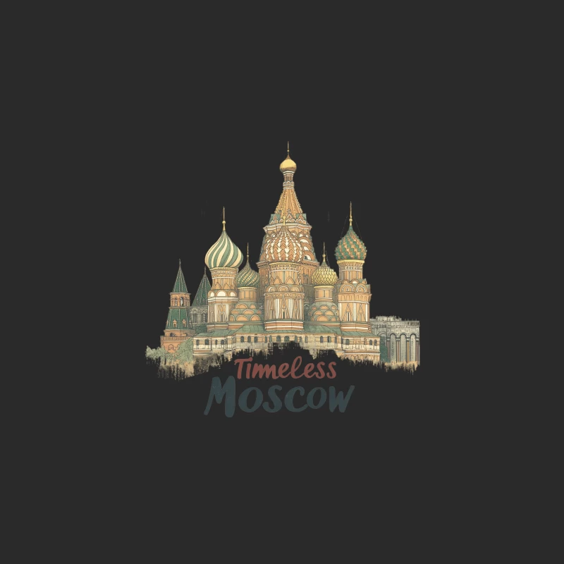 Timeless Moscow: Iconic St. Basil's Cathedral Illustration Baseball Cap