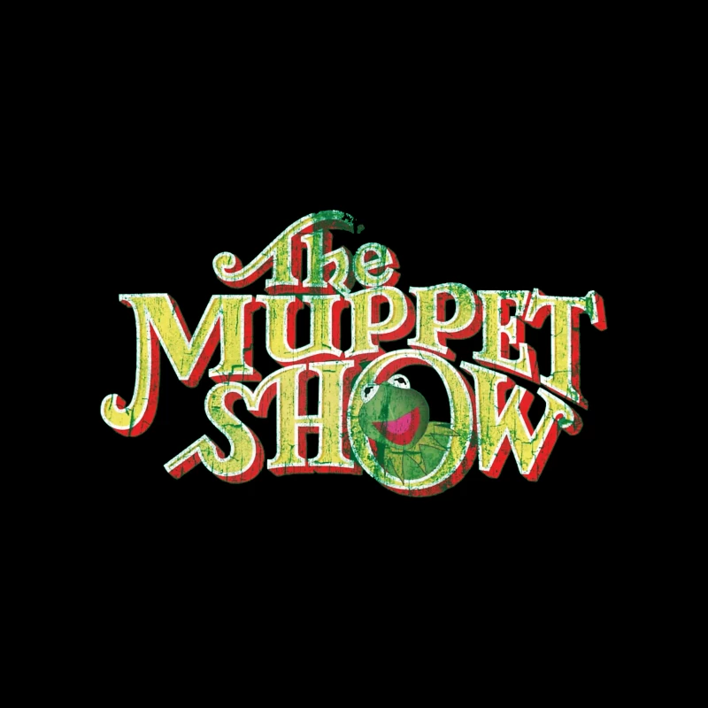 Vintage Logo Design of The Muppet Show with Green Frog Character Tapestry