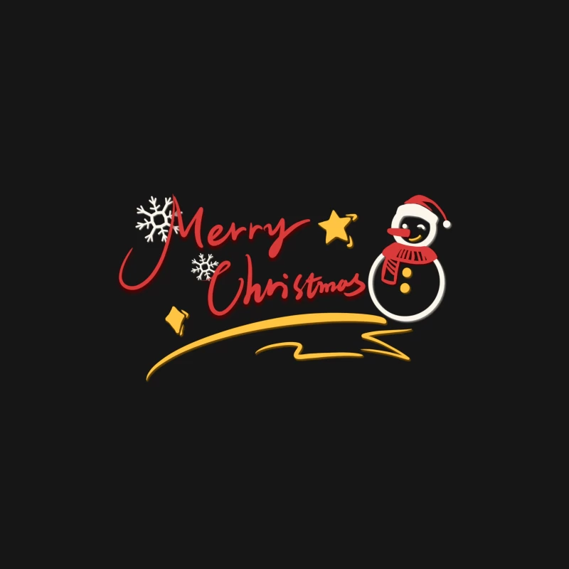 Fröhliche Weihnachten Gruß mit Schneemann Herren T-Shirt