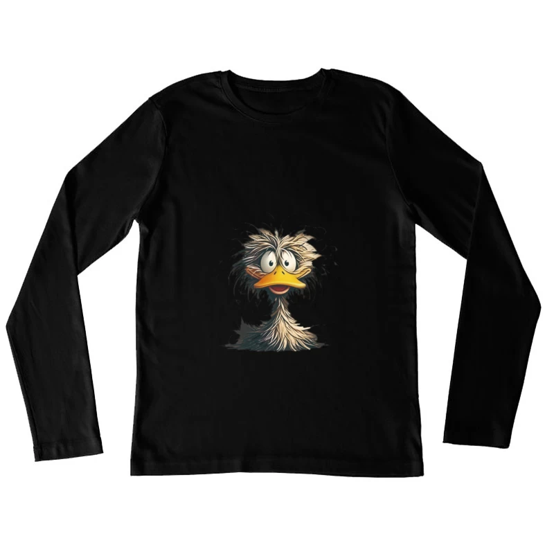 Lustiger zotteliger Vogel Damen Langarm T-Shirt