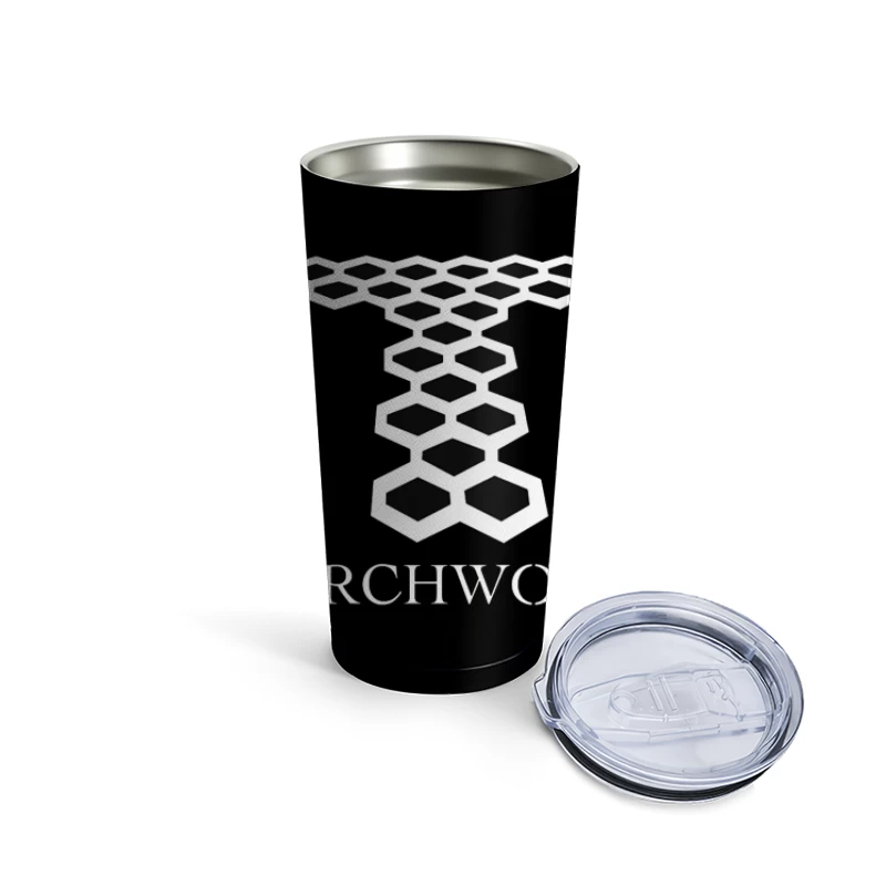 Torchwood Series Geometric Hexagonal Logo Design Travel Mug