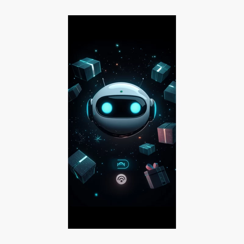 Futuristic AI Robot in Digital Space iPhone Case