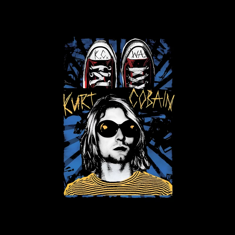 Kurt Cobain Retro Throw Pillow