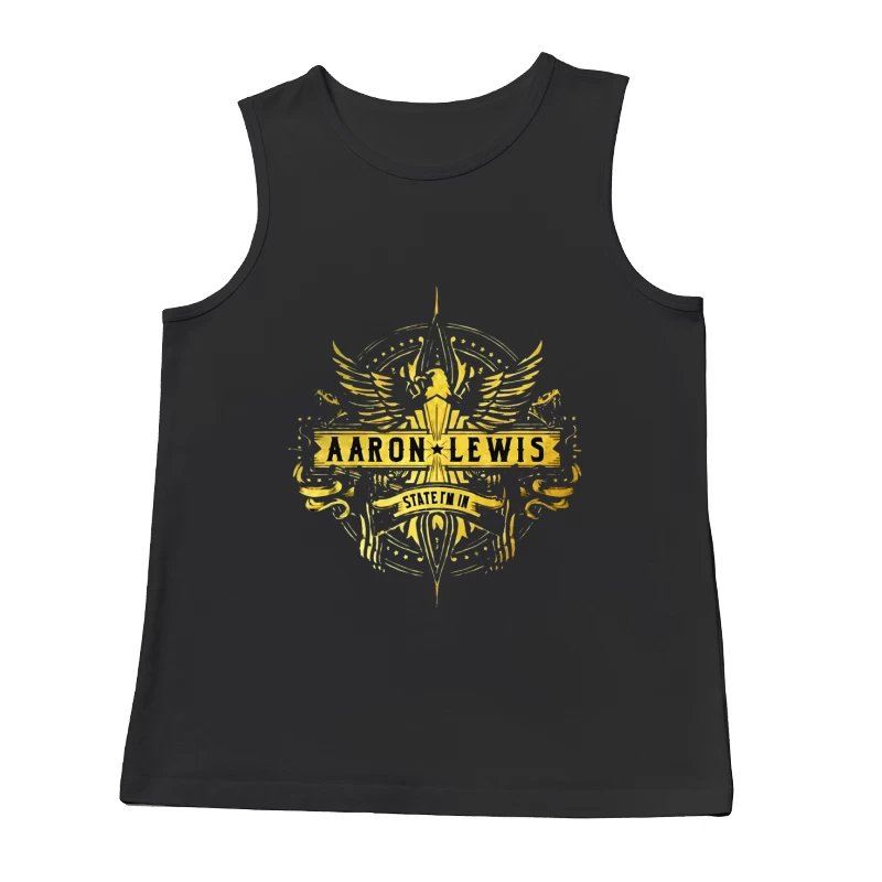 Aaron Lewis State I'm In - Golden Wings Logo Design Male Tank Top