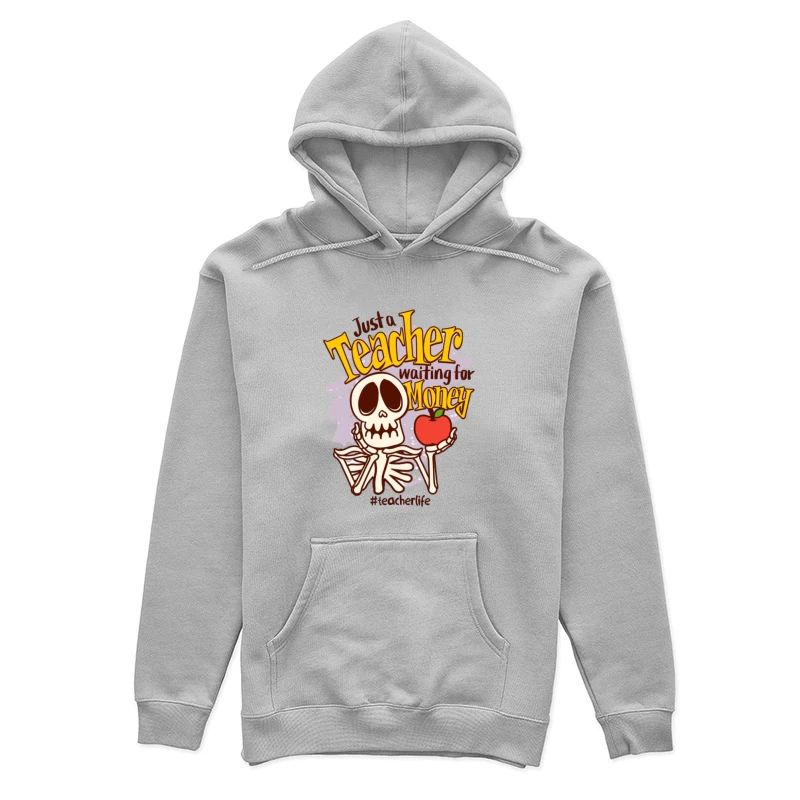 Lehrer-Skelett mit Apfel wartet auf Gehalt Damen Pullover Hoodie