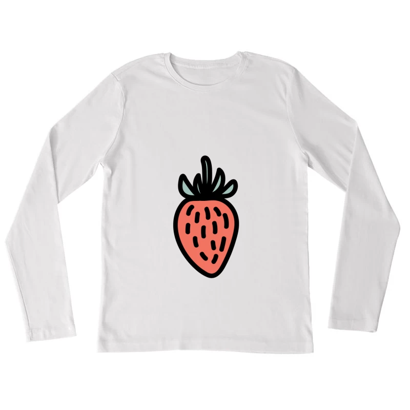 Dessins animés fraise stylisée Femme Manches Longues T-Shirt